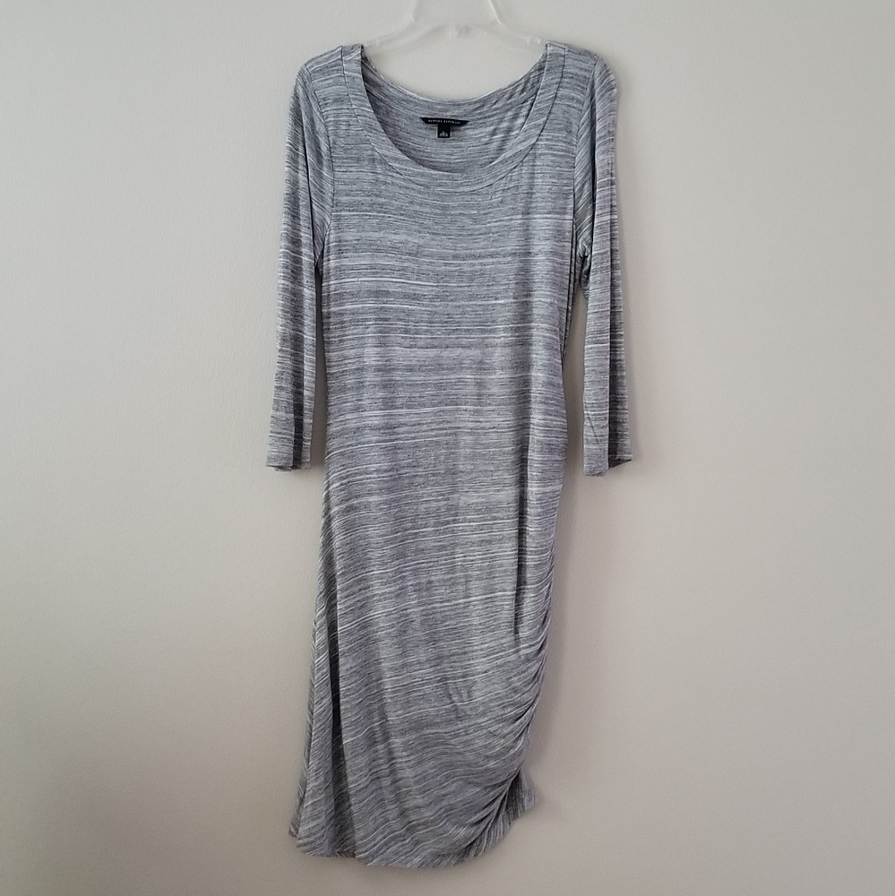 🌻Banana Republic gray ruched dress bodycon  L